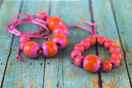 Pink Painted Bead Jewelry